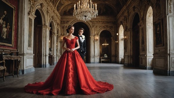 Robe de mariée rouge : élégance audacieuse pour 273,99€